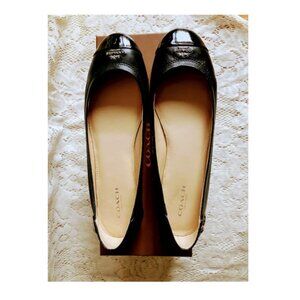Coach Chelsea Matte Calf Patent Ballet Flat Shoes Women's 8.5M US/39 EU/6.5 UK
